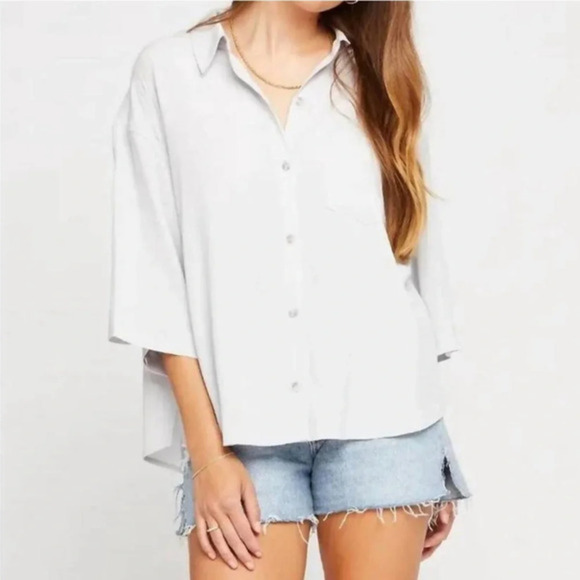 NWT Gentle Fawn Short Sleeve Collar Button Down Lilac Top Shirt XS - Picture 1 of 14